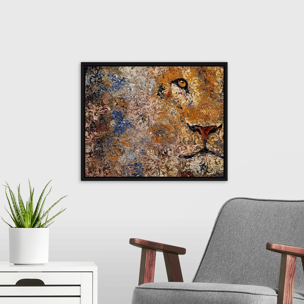 A modern room featuring Barbary Lion