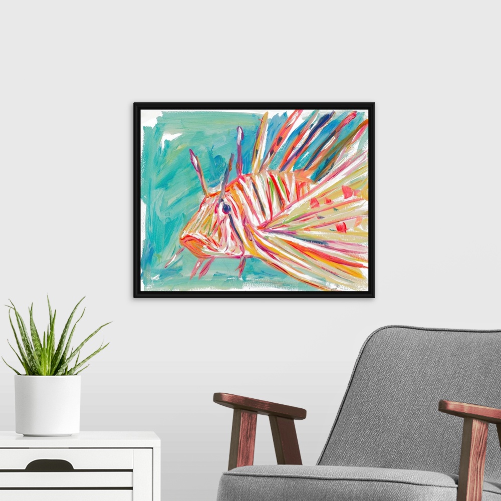 A modern room featuring Colorful Fish