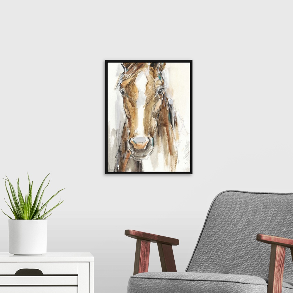 A modern room featuring Gift Horse II