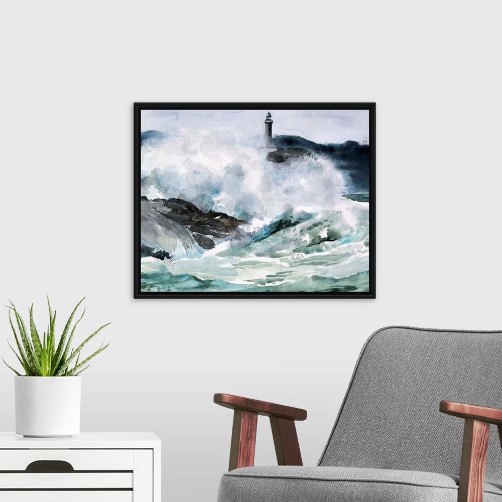 A modern room featuring Lighthouse Waves II