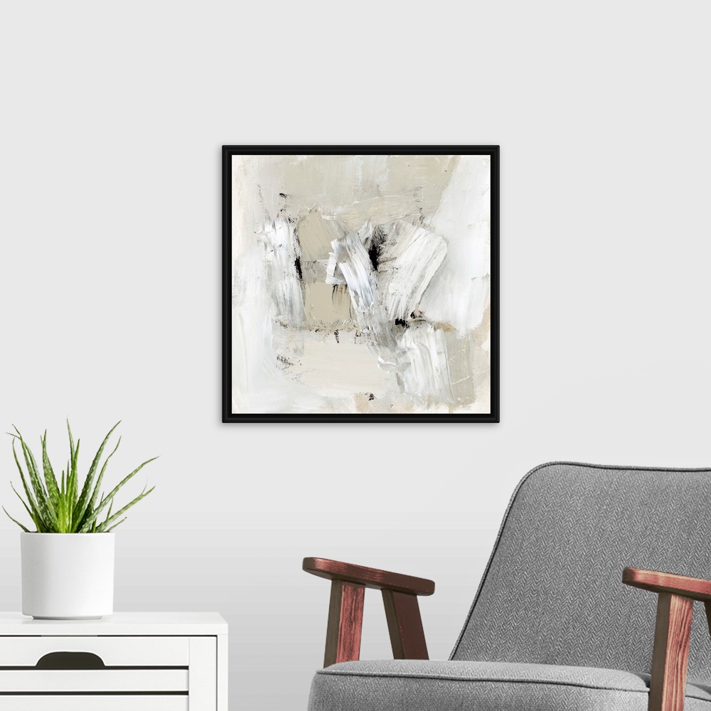 A modern room featuring Neutral Brushstrokes I