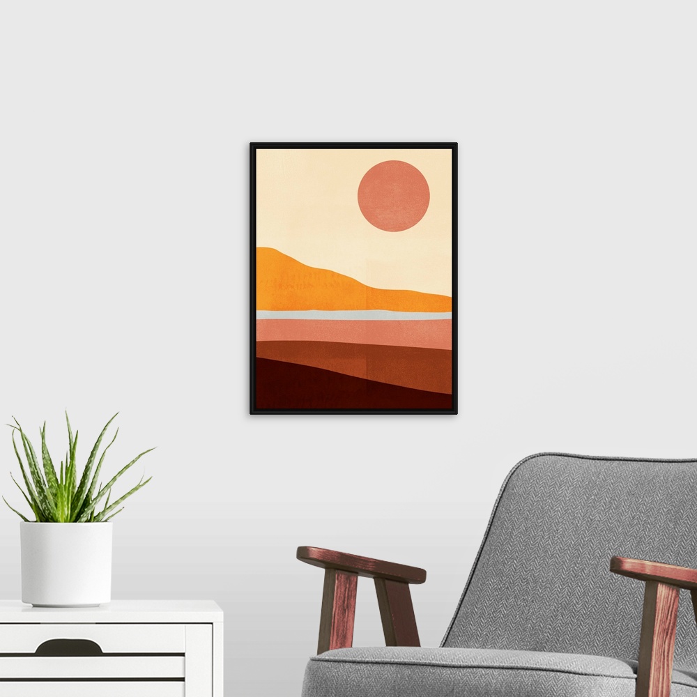 A modern room featuring Sunseeker Landscape I