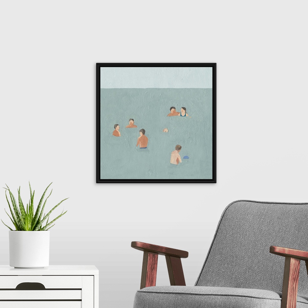 A modern room featuring The Swimmers II