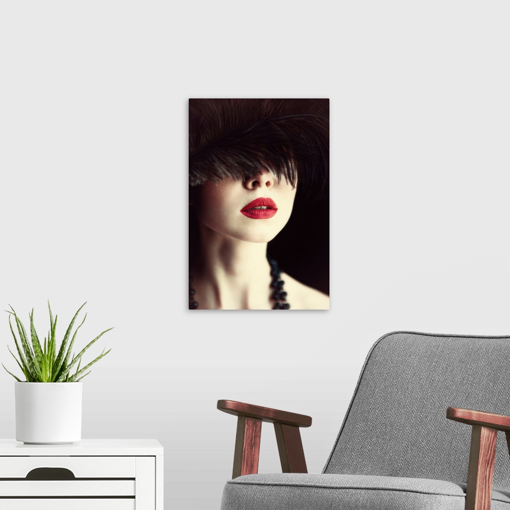 A modern room featuring Lips And Feather