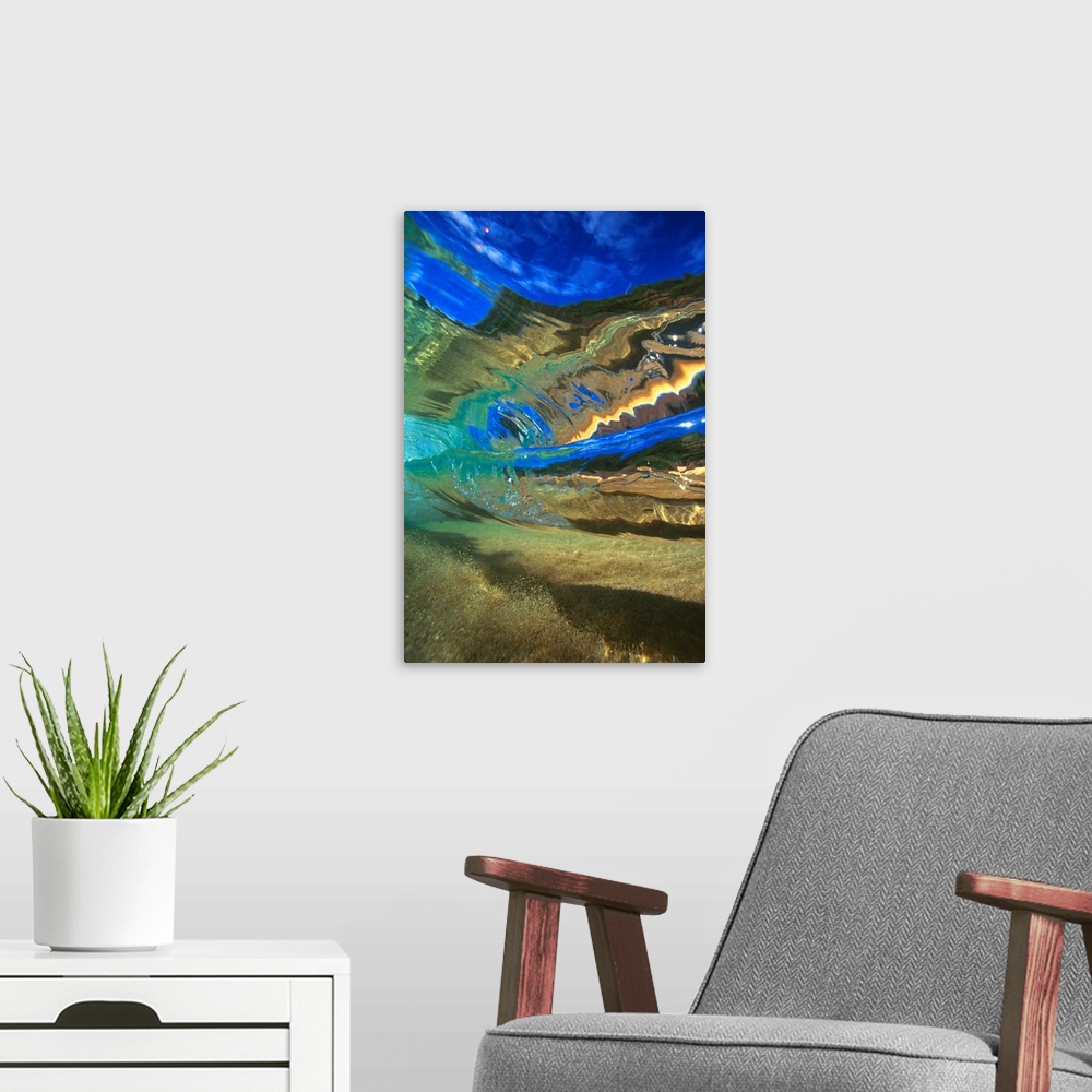 A modern room featuring Hawaii, Abstract Underwater View Of Breaking Wave