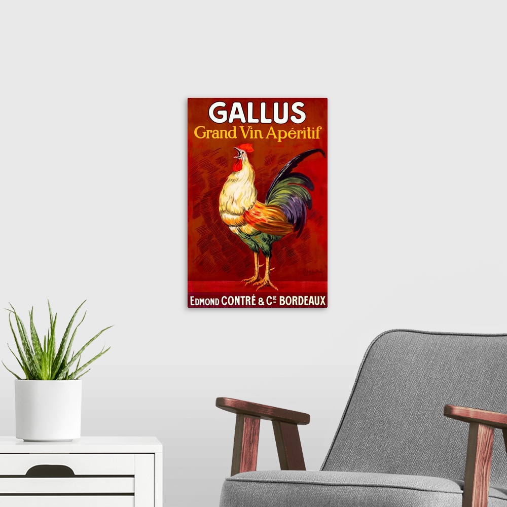 A modern room featuring Gallus Vintage Vintage Advertising Poster