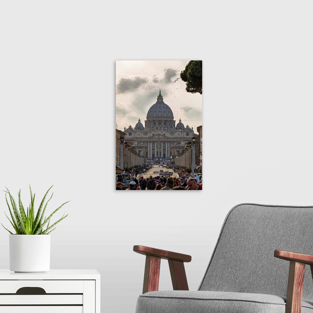 A modern room featuring Color photography, St Peter's Basilica
