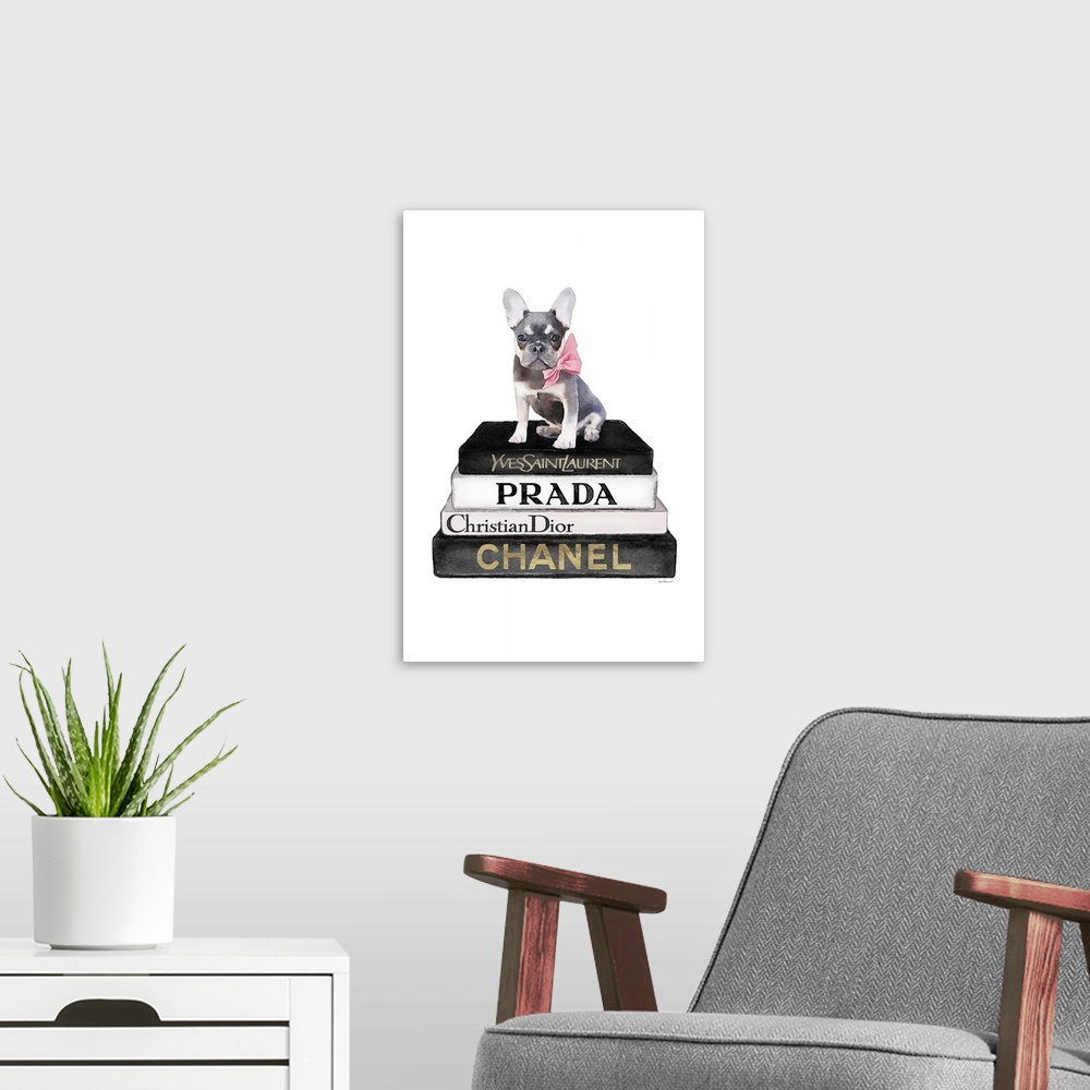 A modern room featuring Black Frenchie Bookstack