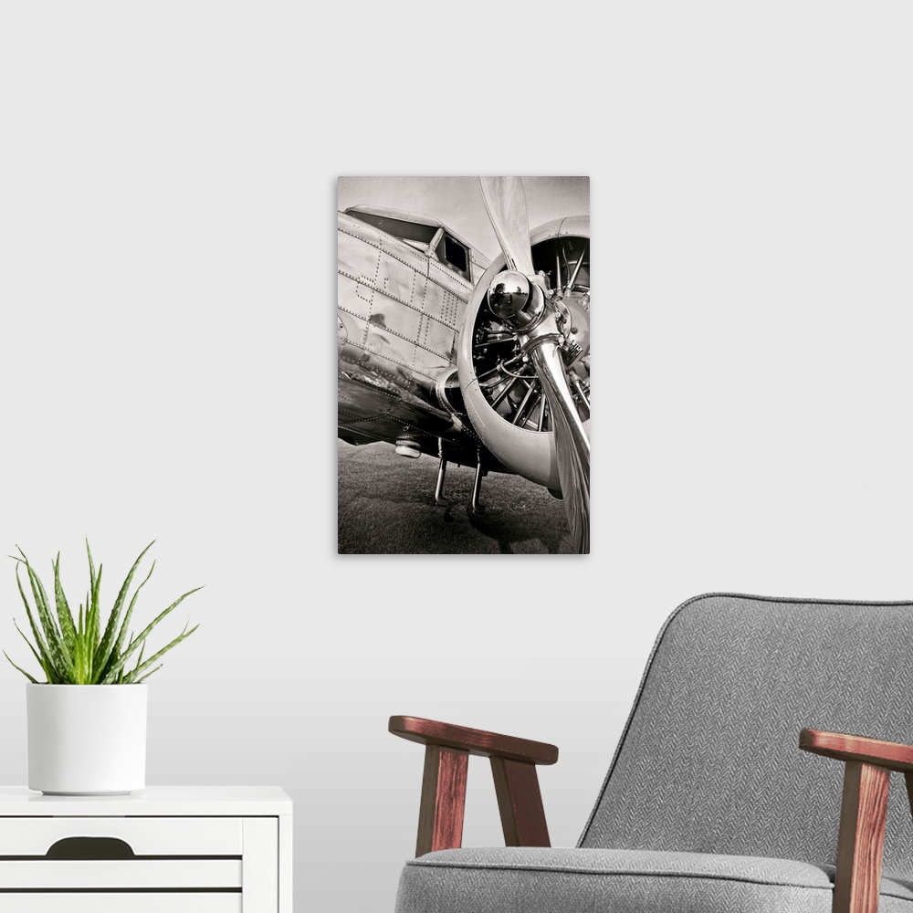 A modern room featuring Lockheed 12A Electra Junior.  Created with an 8x10 camera.
