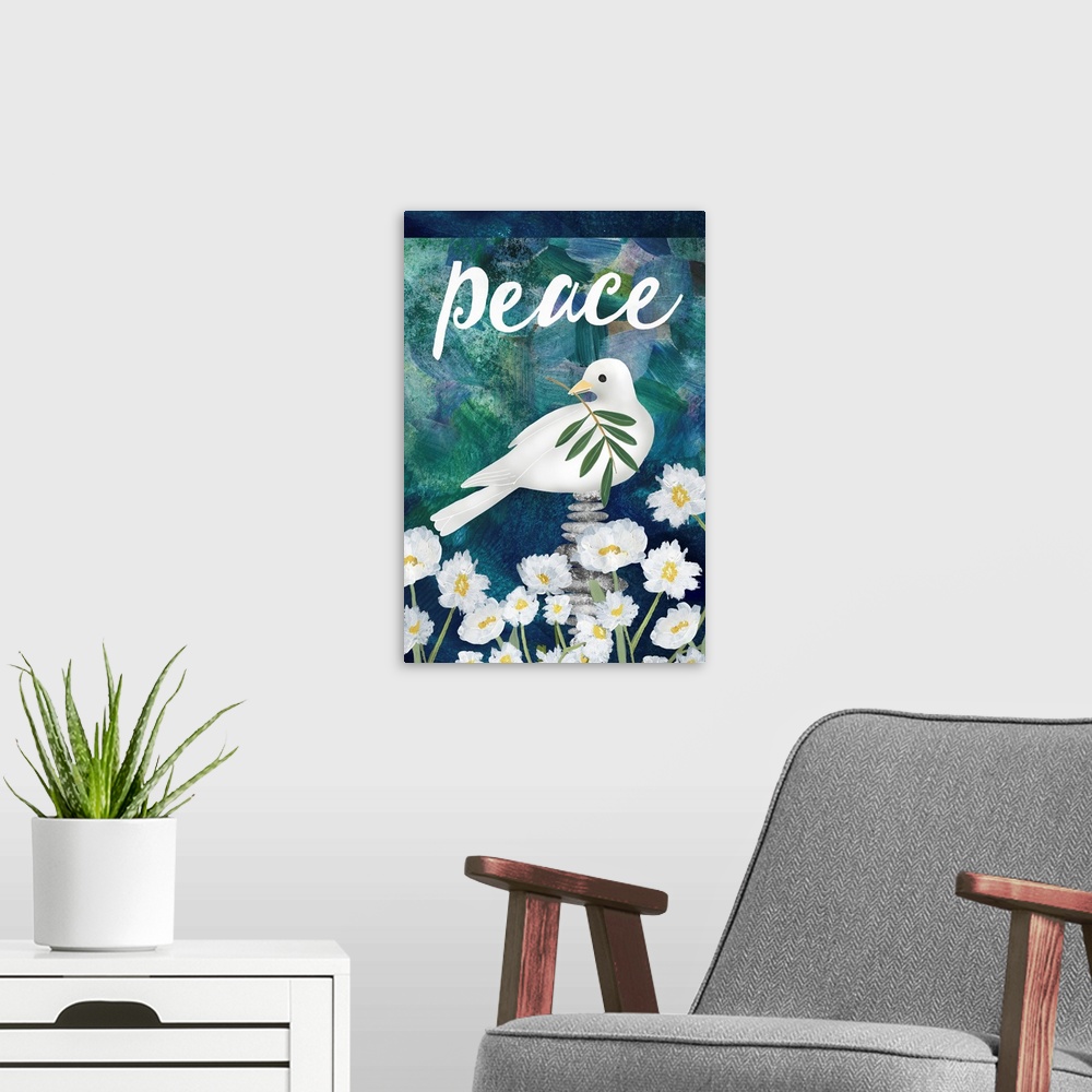 A modern room featuring Peace Dove