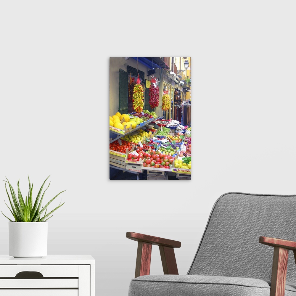 A modern room featuring A fruit stand in Sorrento, Italy
