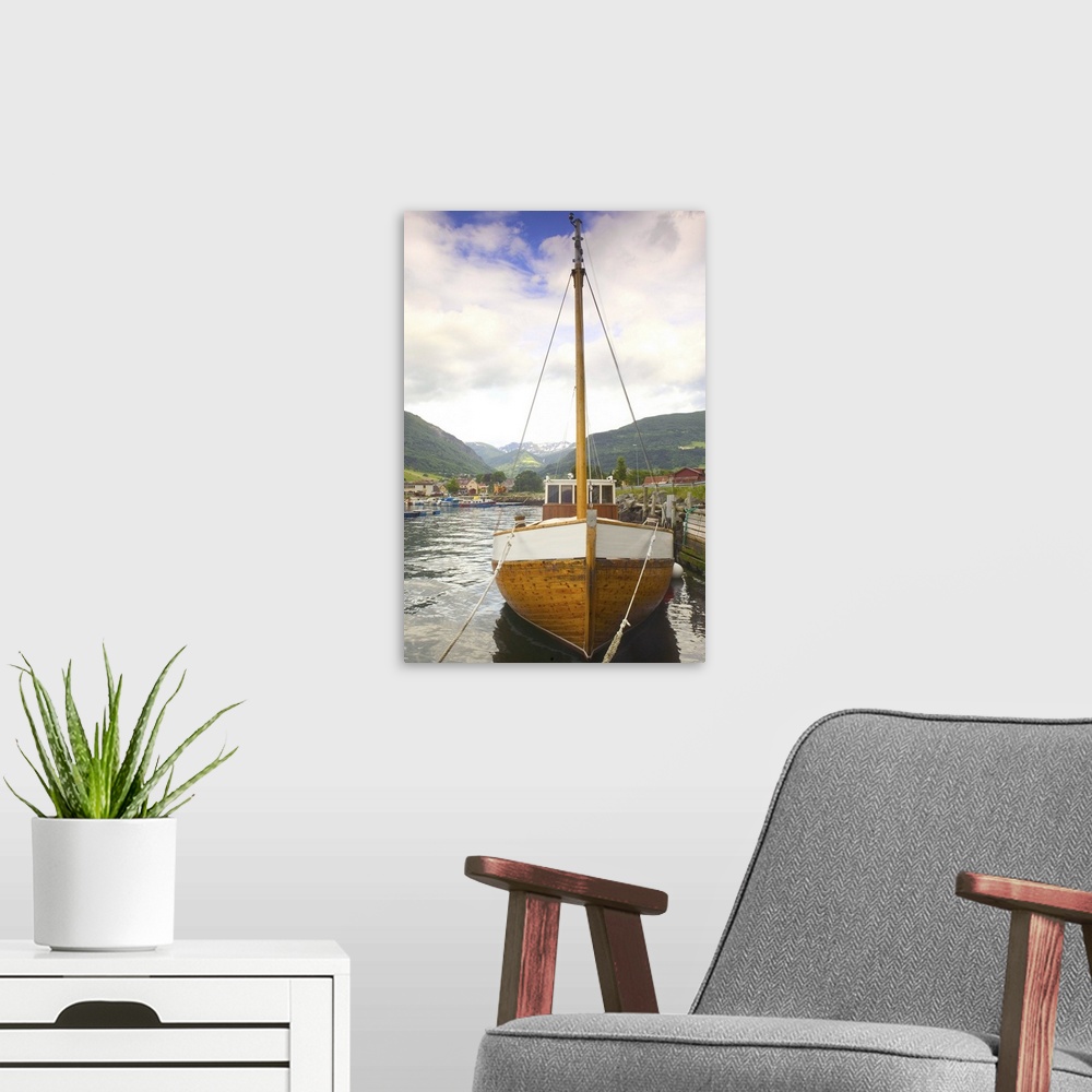 A modern room featuring Boat Norwegian Sogne Fjord, Southern Fjord, Norway