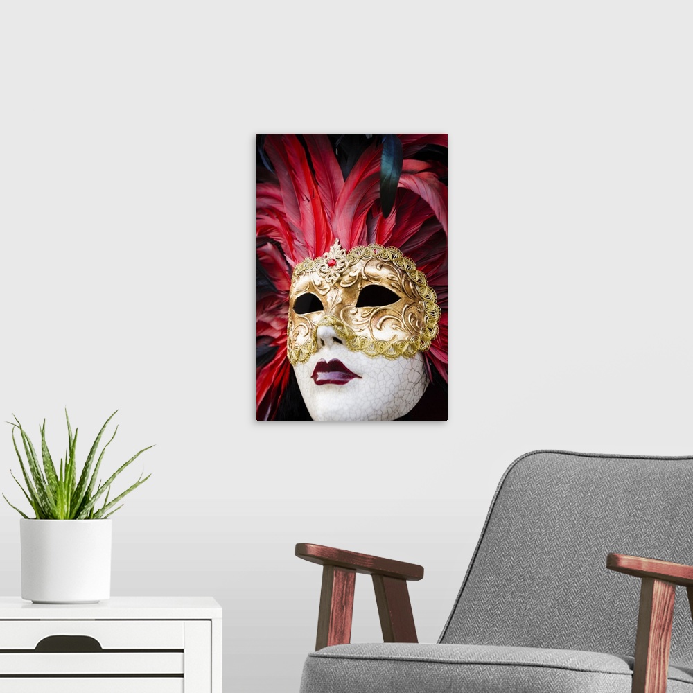 A modern room featuring Carnival mask, Venice, Veneto, Italy.
