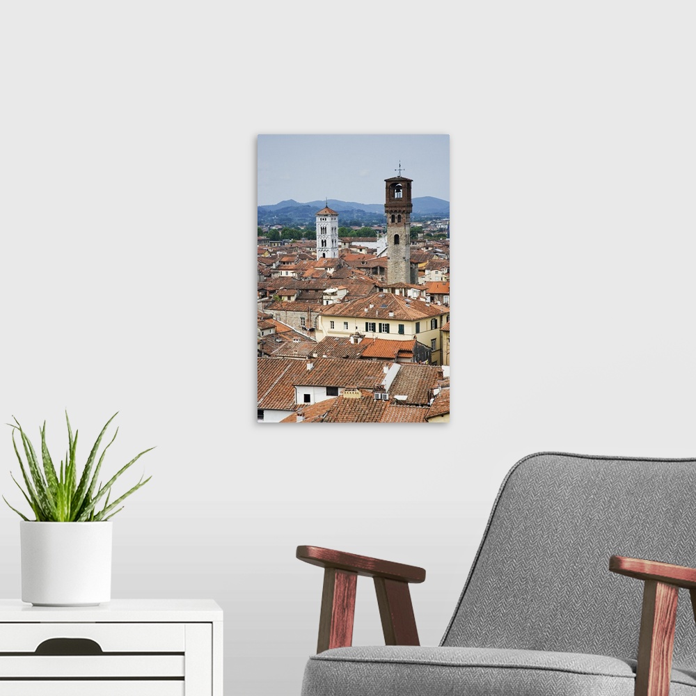 A modern room featuring Europe, Italy, Lucca. Overview of village.