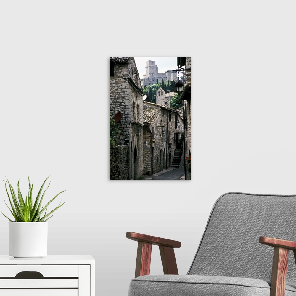 A modern room featuring Europe, Italy, Umbria, Assisi. Medieval street.