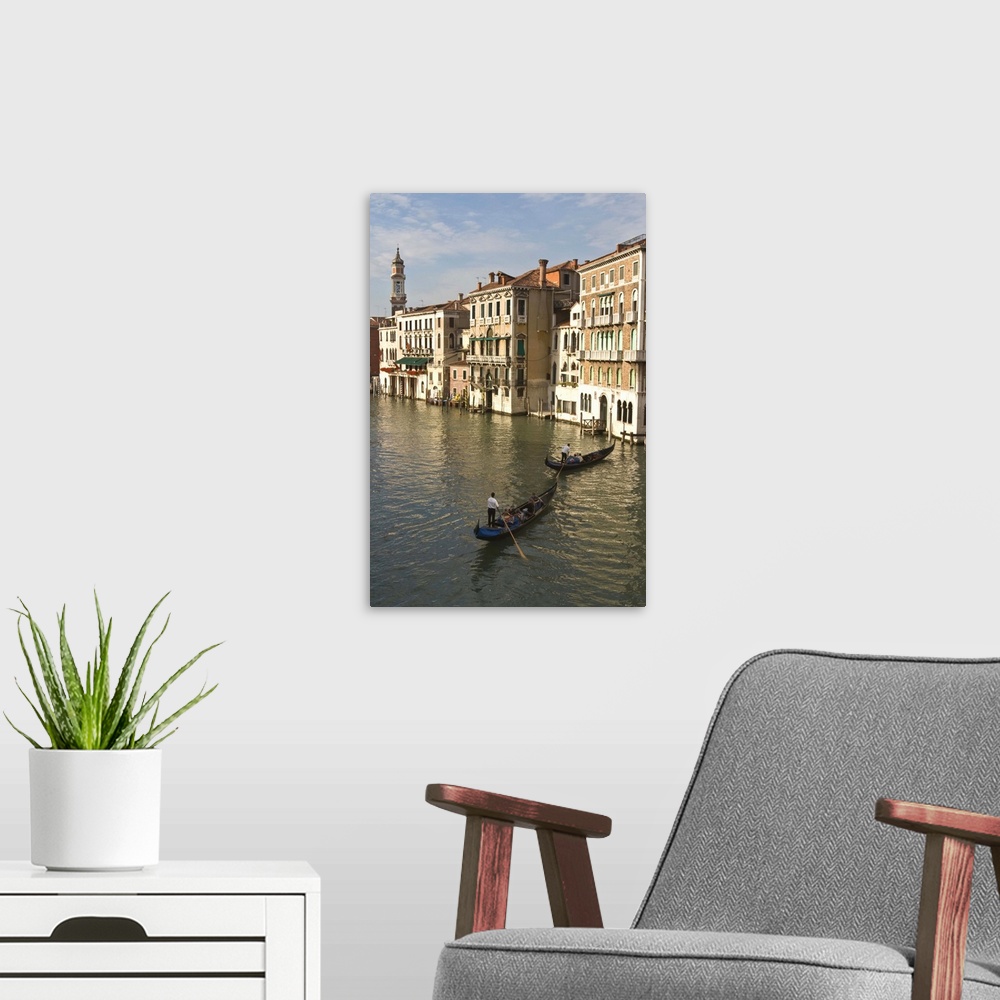 A modern room featuring Europe, Italy, Venice. Tourists enjoy a gondola ride along the Grand Canal in Venice