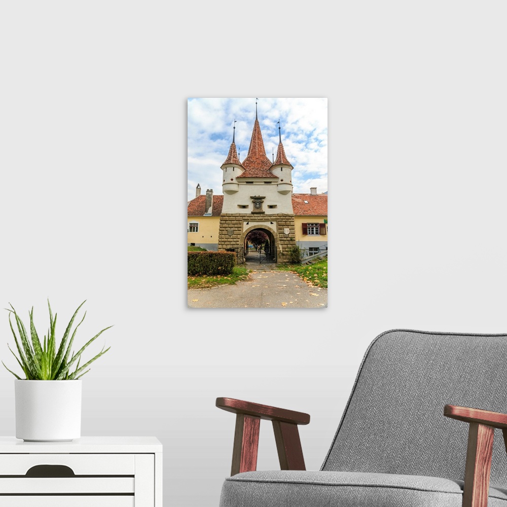 A modern room featuring Europe, Romania, Brasov. Saint Catherine's medieval gate.