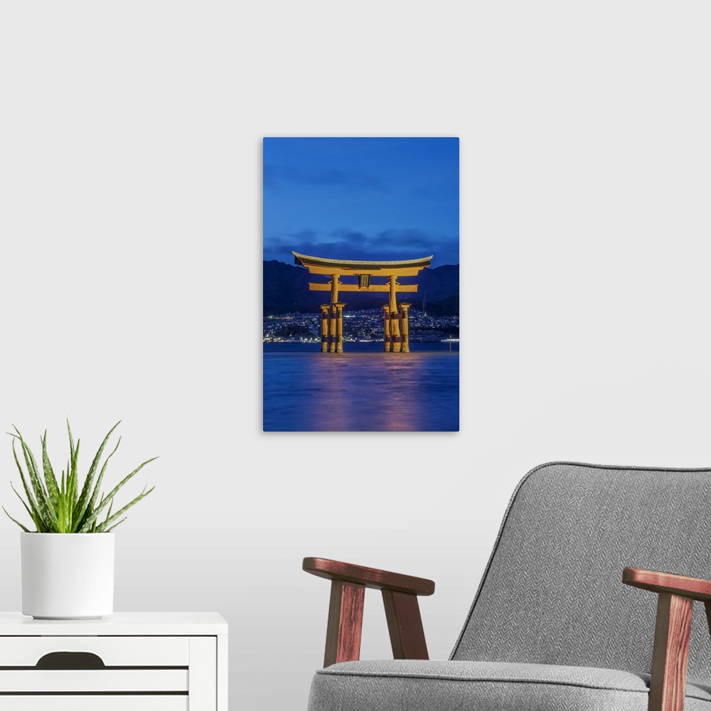A modern room featuring Japan, Miyajima, Itsukushima Shrine, Twilight Floating Torii Gate