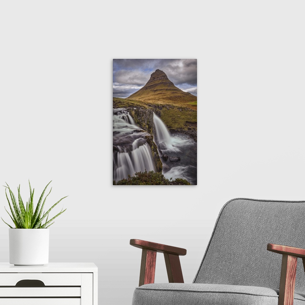 A modern room featuring Iceland, Kirkjufellsfoss