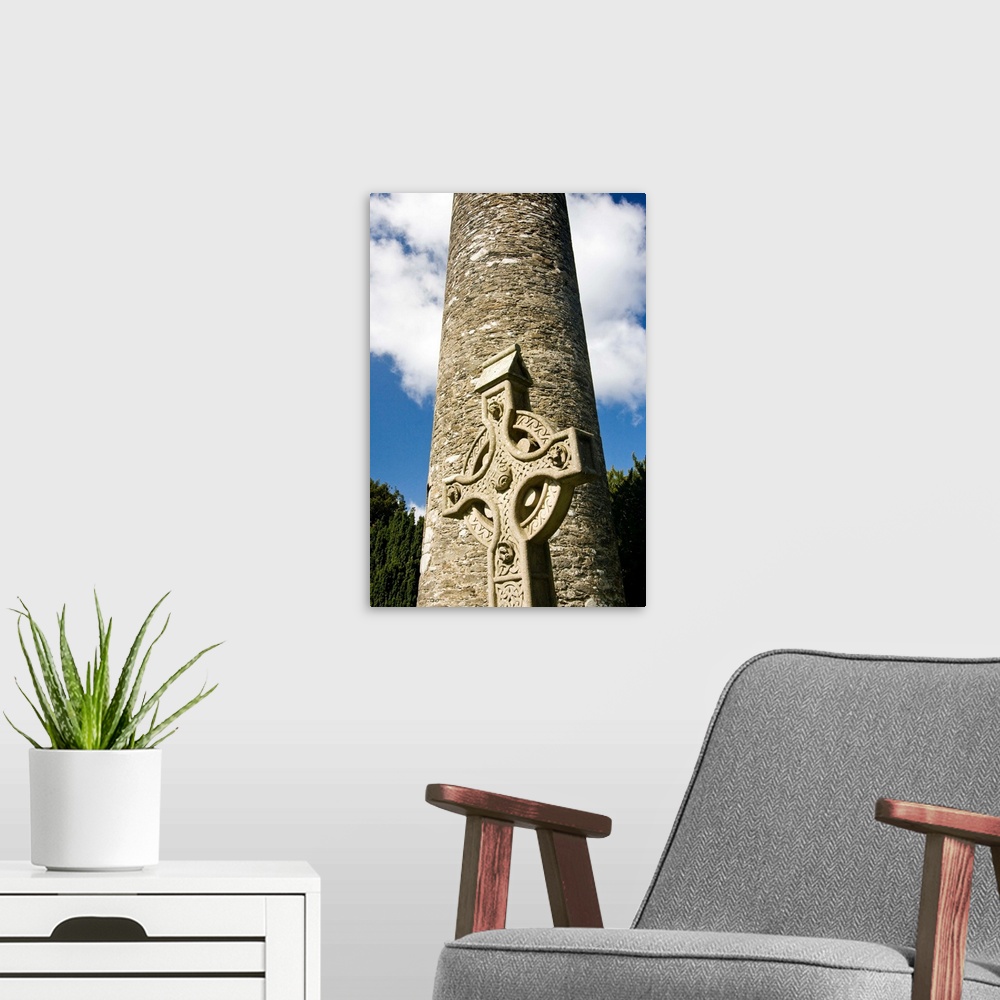 A modern room featuring Glendalough, ancient, monastic site, County Wicklow, Ireland, historic, religion, round tower, de...
