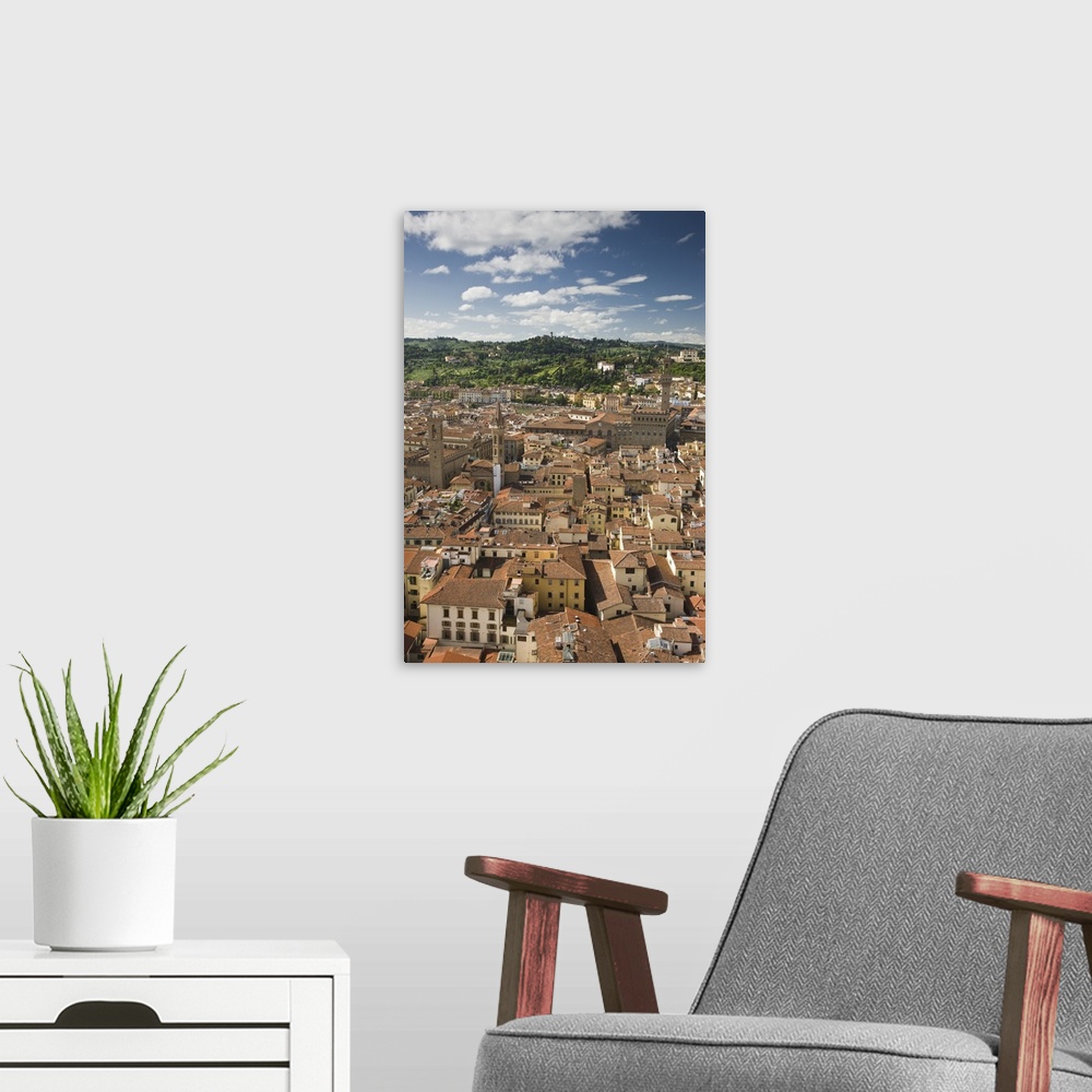 A modern room featuring Italy, Florence. Looking southward over the city rooftops from Brunelleschi's Dome .