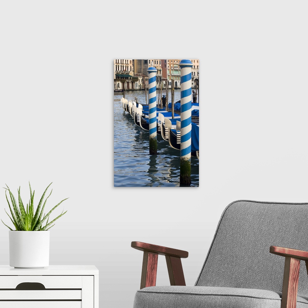 A modern room featuring Europe, Italy, Venice. Gondolas on the Grand Canal.
