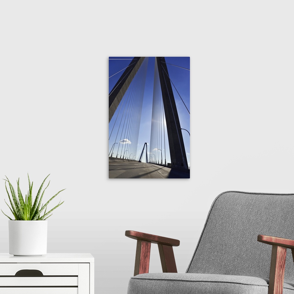 A modern room featuring South Carolina, Charleston, View of the Arthur Ravenel Jr. Bridge.
