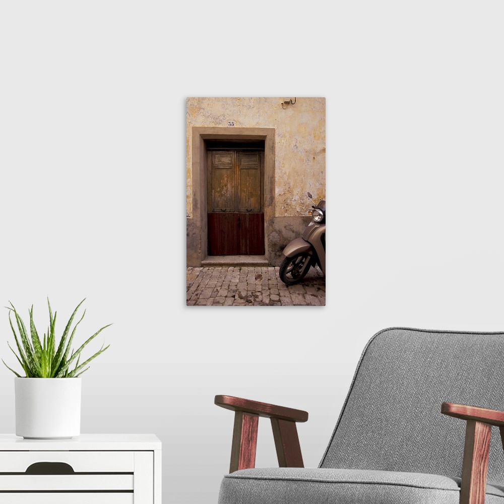 A modern room featuring Europe, Spain, Balearics, Menorca, Ciutadella. Old city doorway on Placa d'es Born