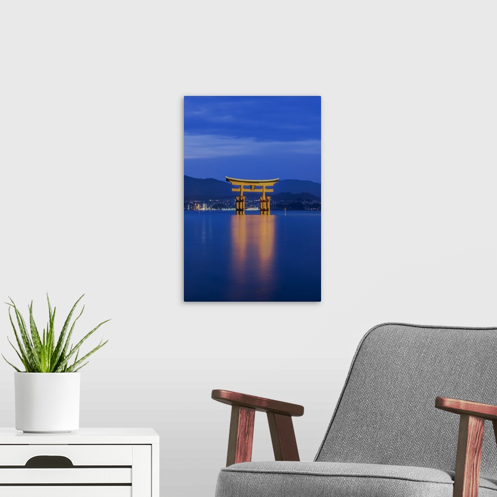 A modern room featuring Japan, Miyajima, Itsukushima Shrine, Twilight Floating Torii Gate