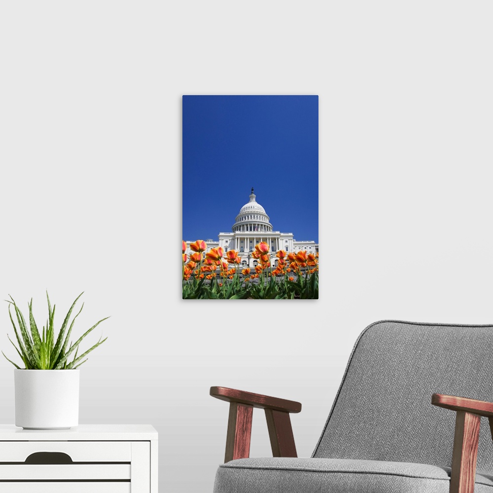 A modern room featuring USA, Washington, DC. Capitol building.