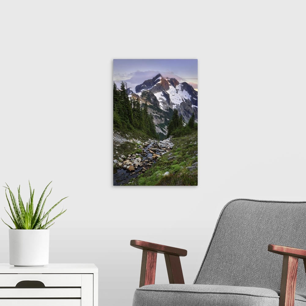 A modern room featuring Whatcom Peak North Cascades National Park