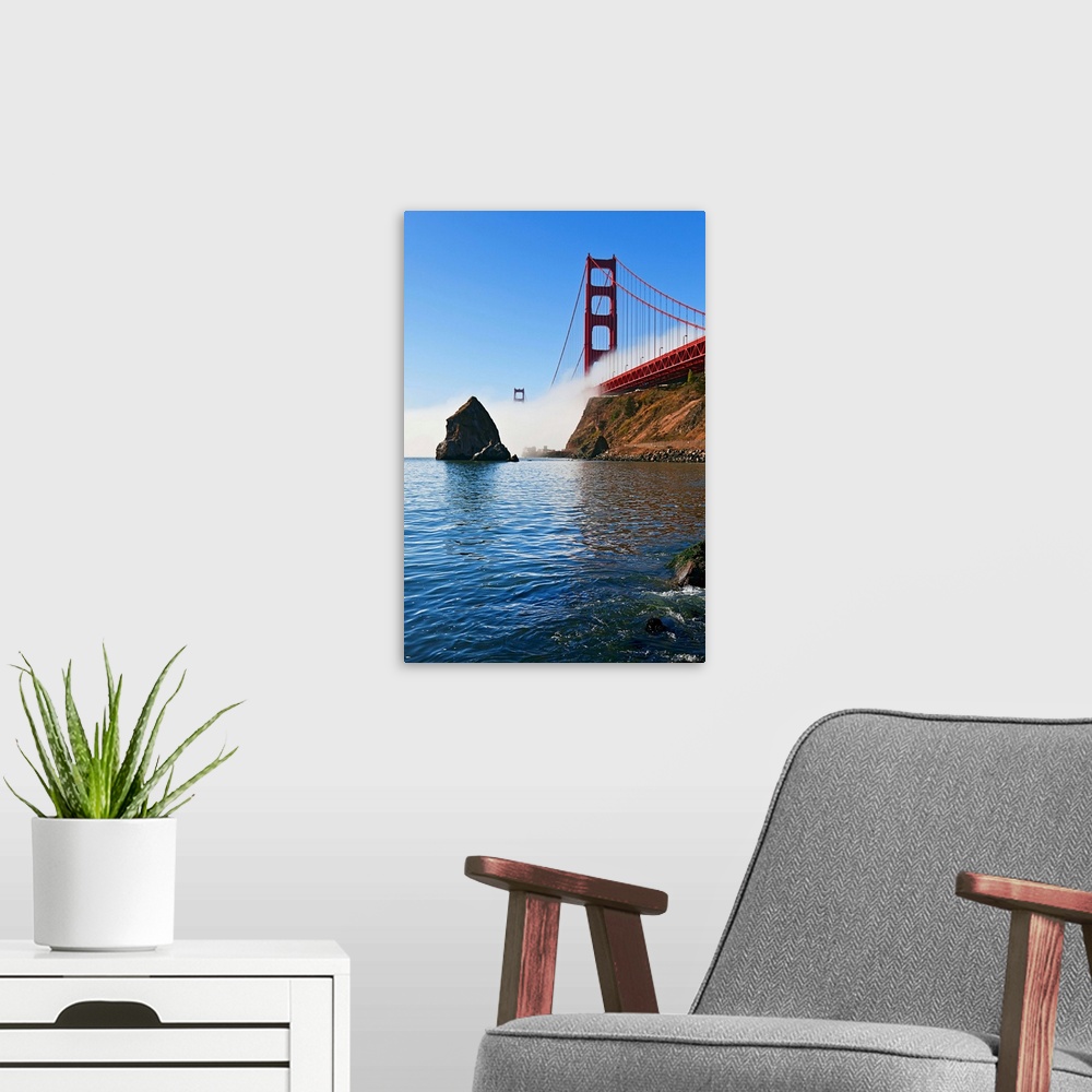 A modern room featuring California, San Francisco, Golden Gate bridge