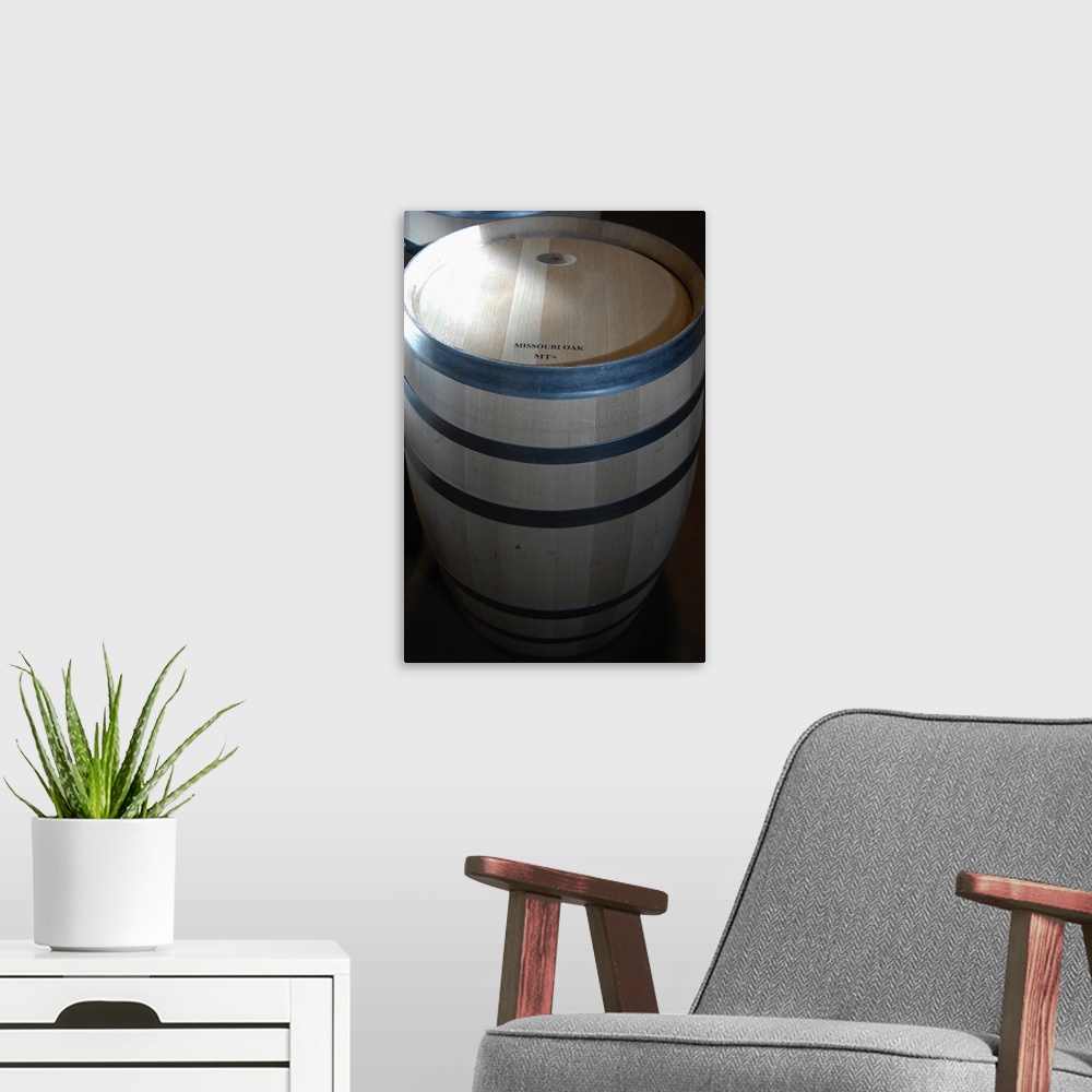 A modern room featuring California, Sonoma, Barrel of Sonoma wine