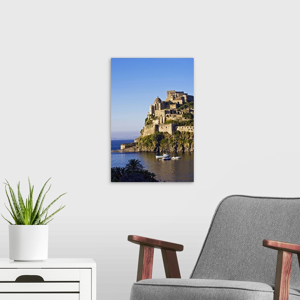 A modern room featuring Italy, Campania, Ischia Island, Ischia Ponte, The Castello Aragonese