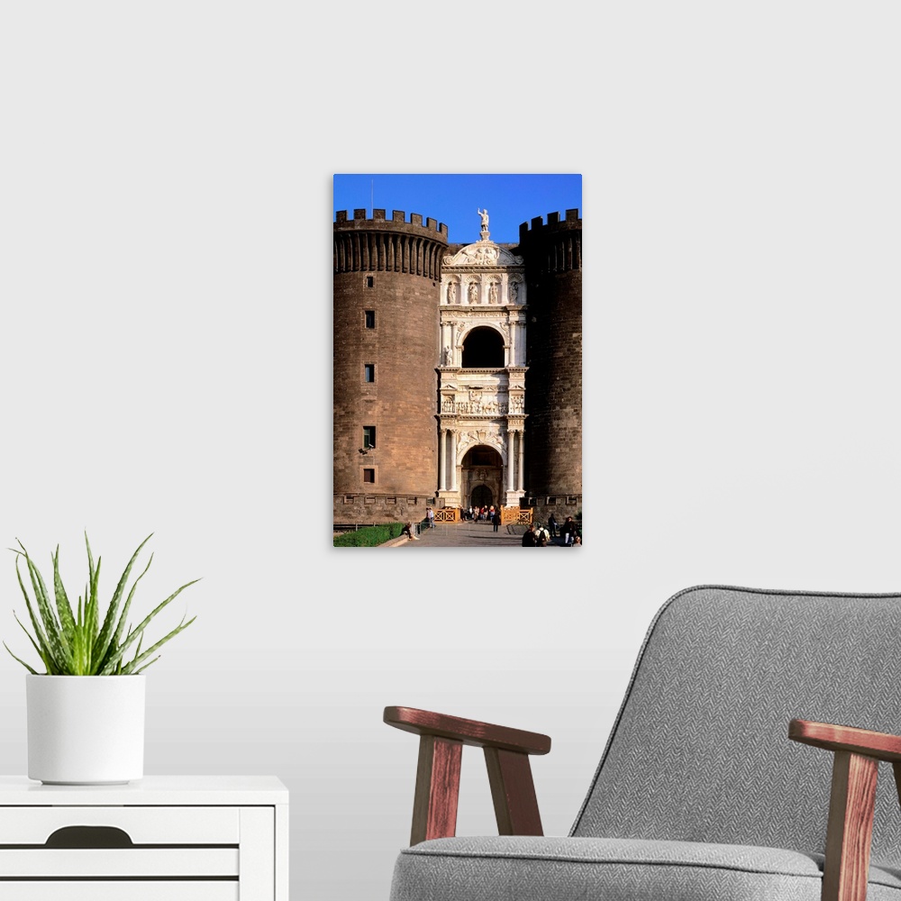 A modern room featuring Italy, Campania, Naples, Castel Nuovo called also Maschio Angioino