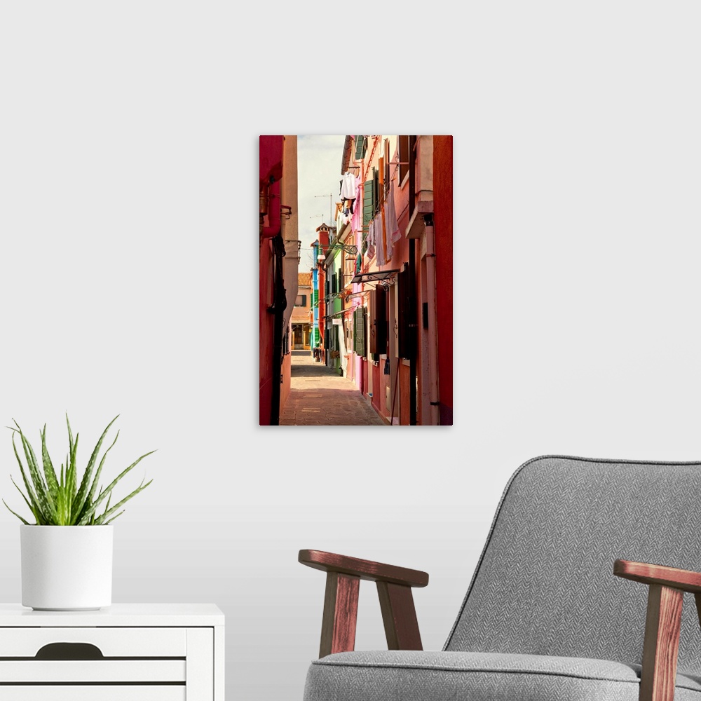 A modern room featuring Italy, Venice, Colorful neighborhood
