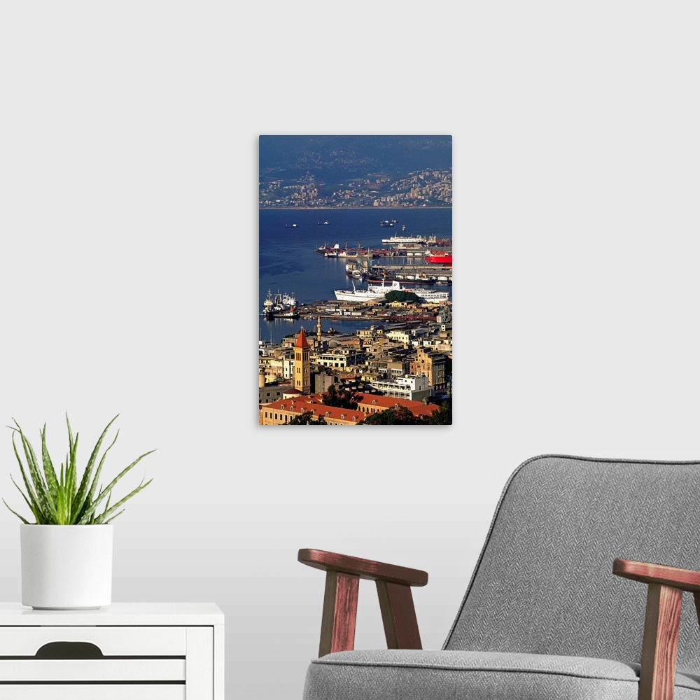 A modern room featuring Lebanon, Bayrut, Beirut, View of the town from the Murr Tower