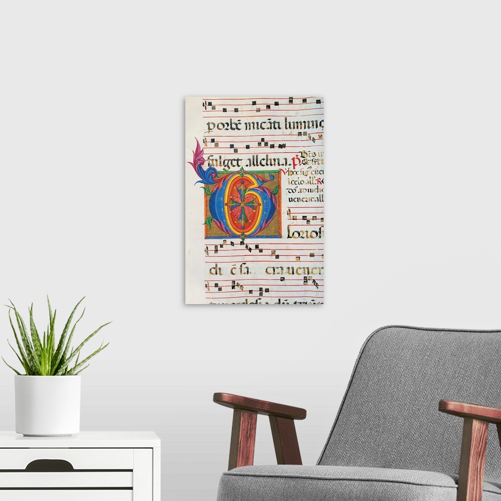 A modern room featuring Anonymous Sienese painter, Day and night Antiphonary from Holy Saturday to the 10th Sunday after ...