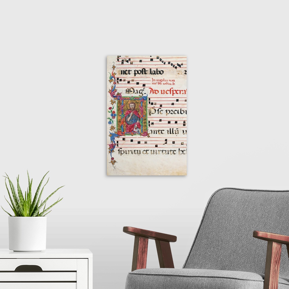 A modern room featuring Anonymous Sienese painter, Day and night Antiphonary from Holy Saturday to the 10th Sunday after ...