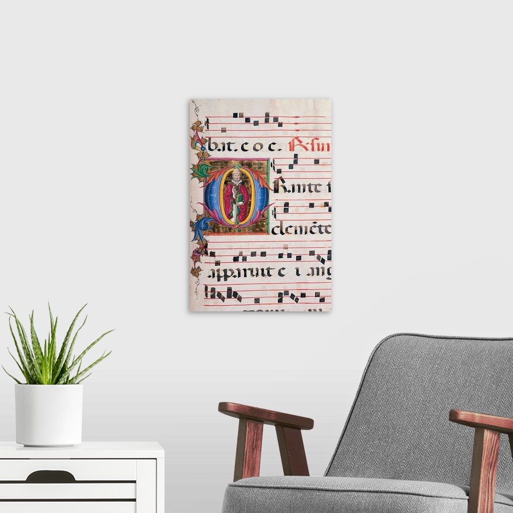 A modern room featuring Anonymous Sienese painter, Day and night Antiphonary from the 6th Sunday after Pentecost to the A...