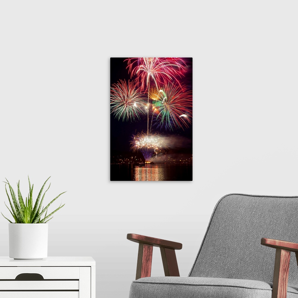 A modern room featuring Fireworks display, Poulsbo, Washington