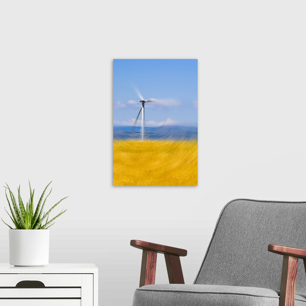 A modern room featuring A windmill