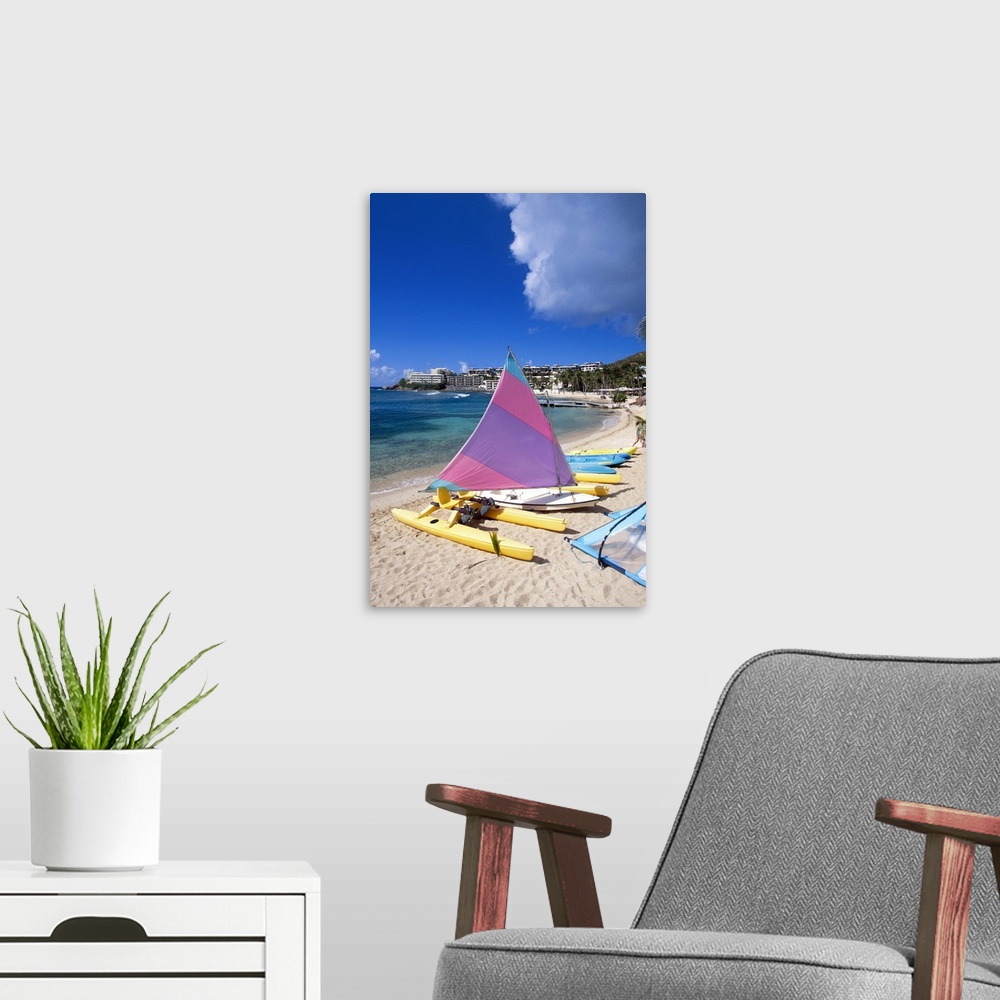 A modern room featuring Boats on beach