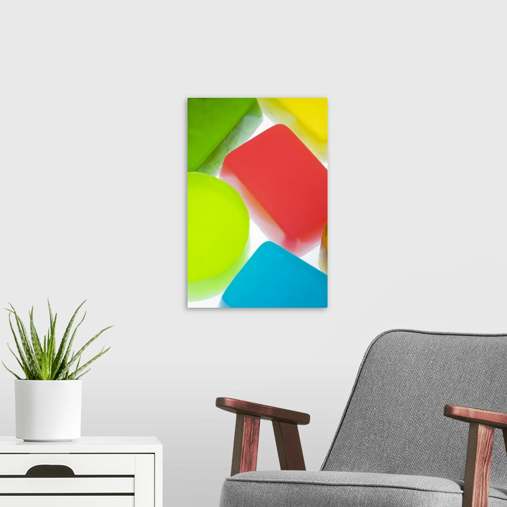 A modern room featuring Color Geometric Shaped glycerin soap