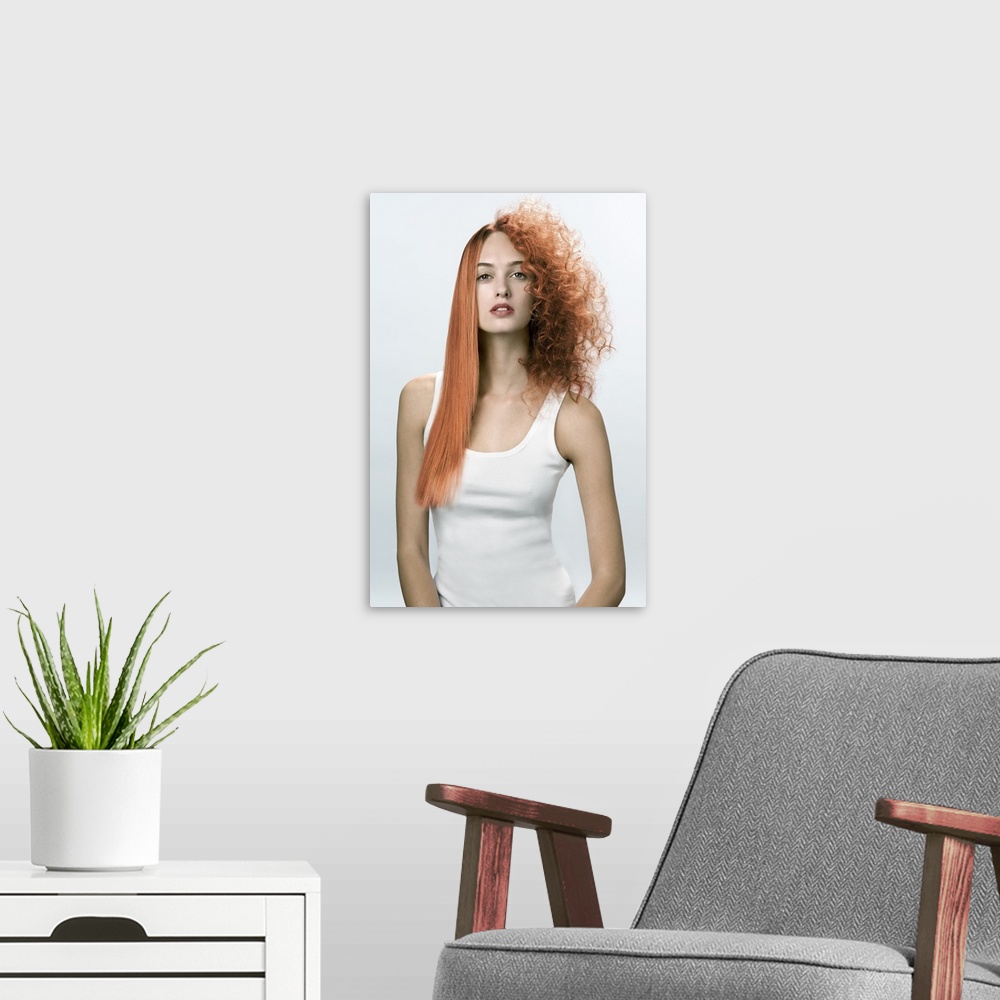 A modern room featuring Contrasting hair