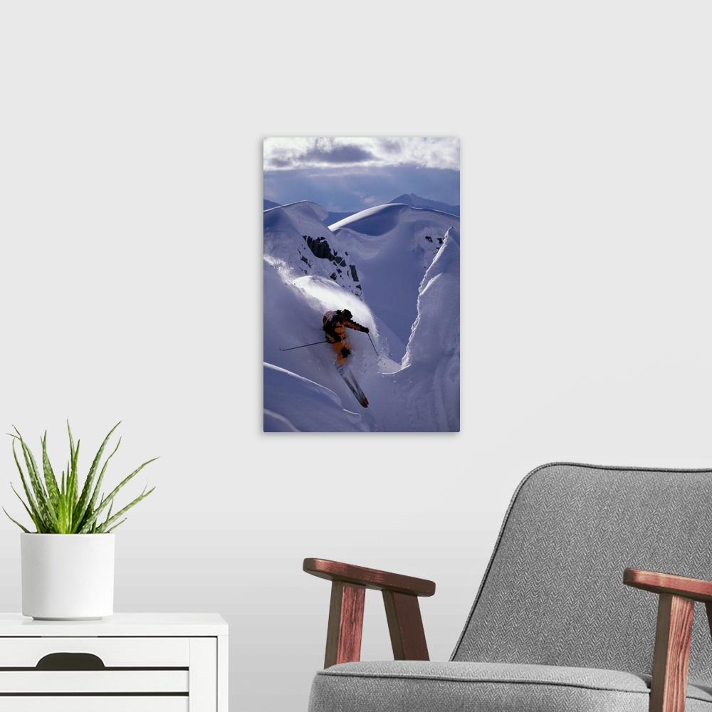 A modern room featuring Downhill Skier