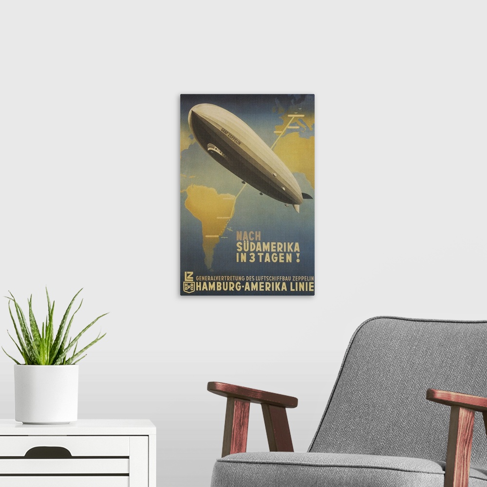 A modern room featuring Graf Zeppelin to South America