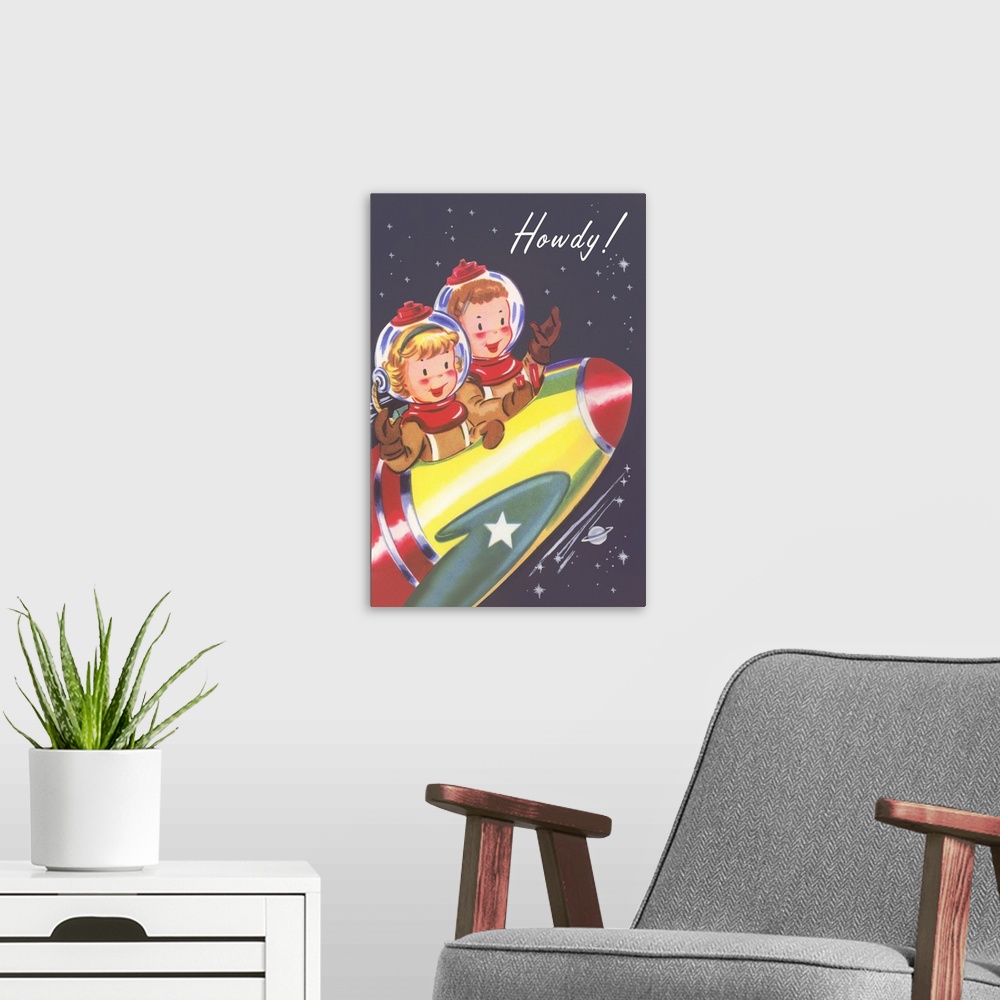 A modern room featuring Howdy from Kids in Outer Space
