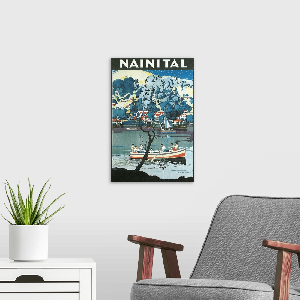 A modern room featuring India Travel Poster, Nainital