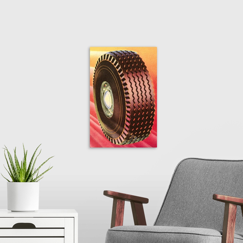 A modern room featuring Tire